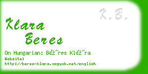 klara beres business card